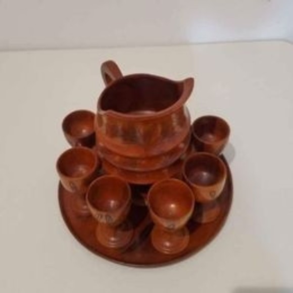 Wooden Pitcher Goblets Set - Picture 4 of 7